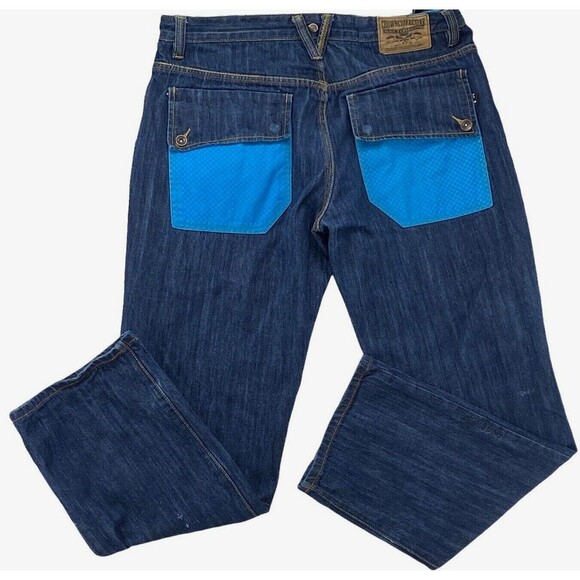 Crown Collective Jeans Mens 38x33 Blue Denim Pants Hip Hop Urban Street Flip - Picture 4 of 12